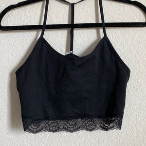 NWT Abercrombie & Fitch Black Lace Bralette Racerback Tank